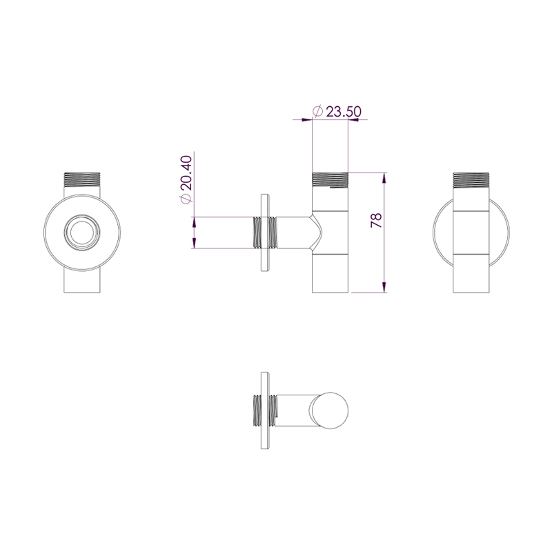 Abacus Under Basin Designer Angle Valve 1/2″ male x 10mm – Brushed Brass