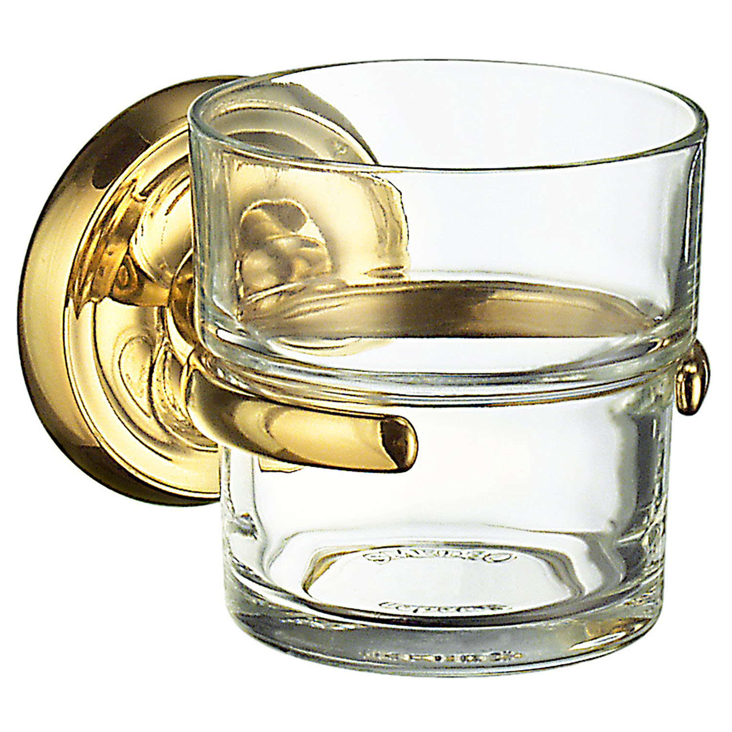 Smedbo Villa Holder with Tumbler – Polished Brass/Clear Glass