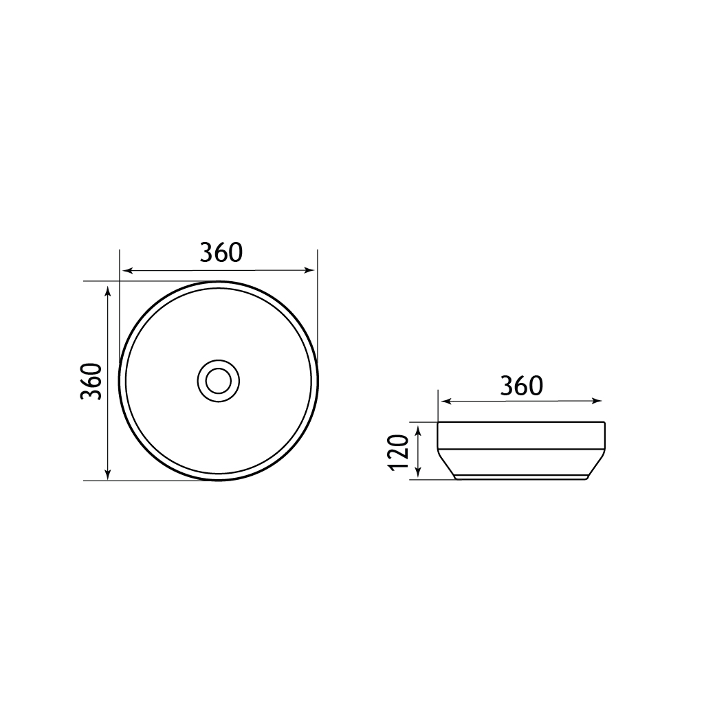 Eastbrook Linn 360x360mm Sit on Basin – White