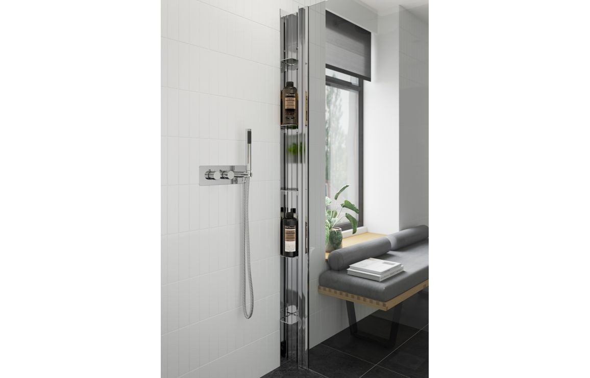 MyBathrooms Optimum 1950mm Wetroom Storage Shelves – Brushed Brass