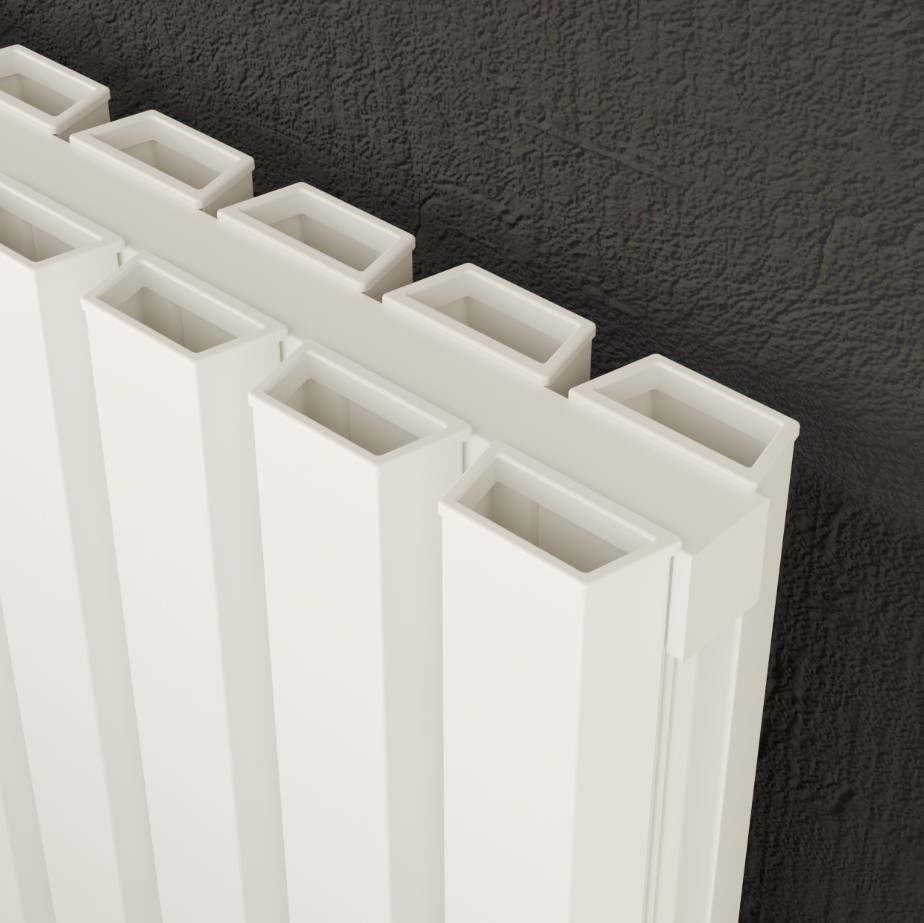 Kartell Hamilton Designer Vertical Double Aluminium Radiator – Textured White