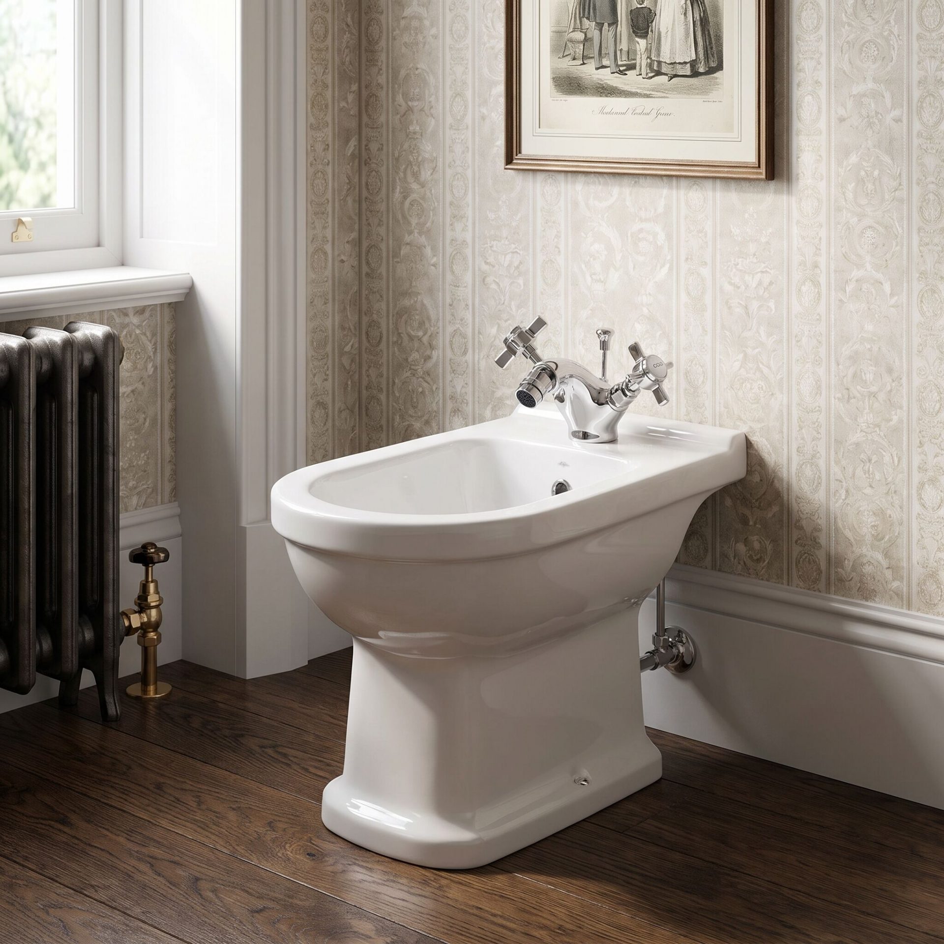 Nuie Beaumont Traditional Luxury Mono Bidet Mixer with Pop-Up Waste – Chrome