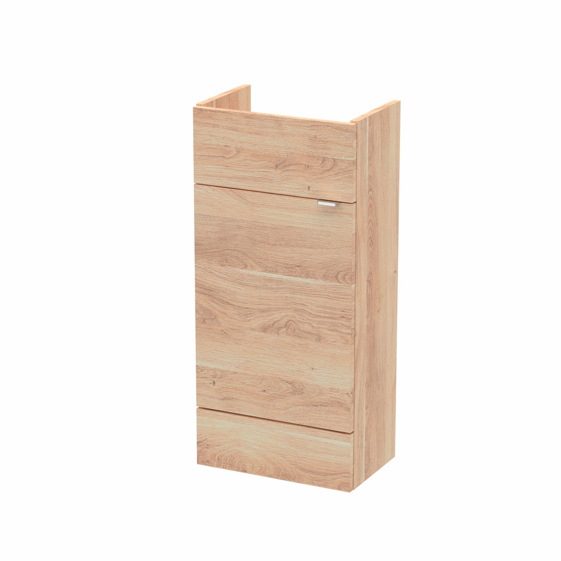 Hudson Reed Fusion Slimline 400mm 1 Door Floor Standing Vanity Unit – Bleached Oak