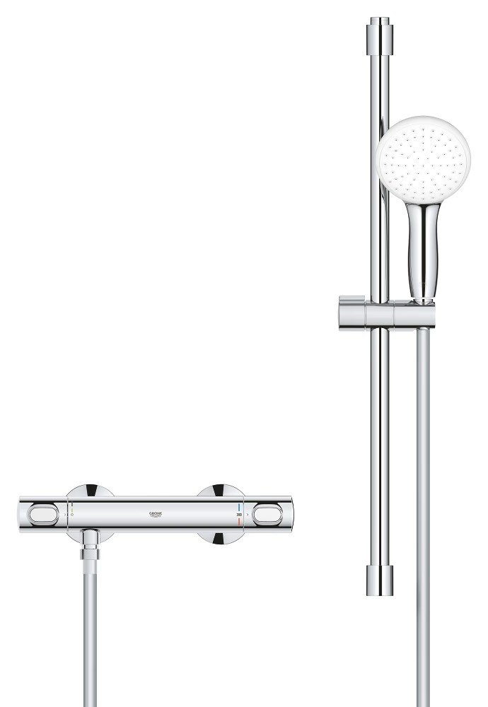 Grohe Grohtherm 500 Thermostatic Shower Mixer 1/2″ with Shower Set – Chrome