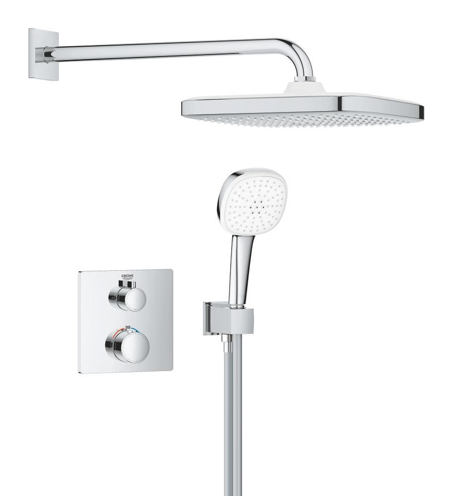 Grohe Grohtherm Square Concealed Shower System – Chrome