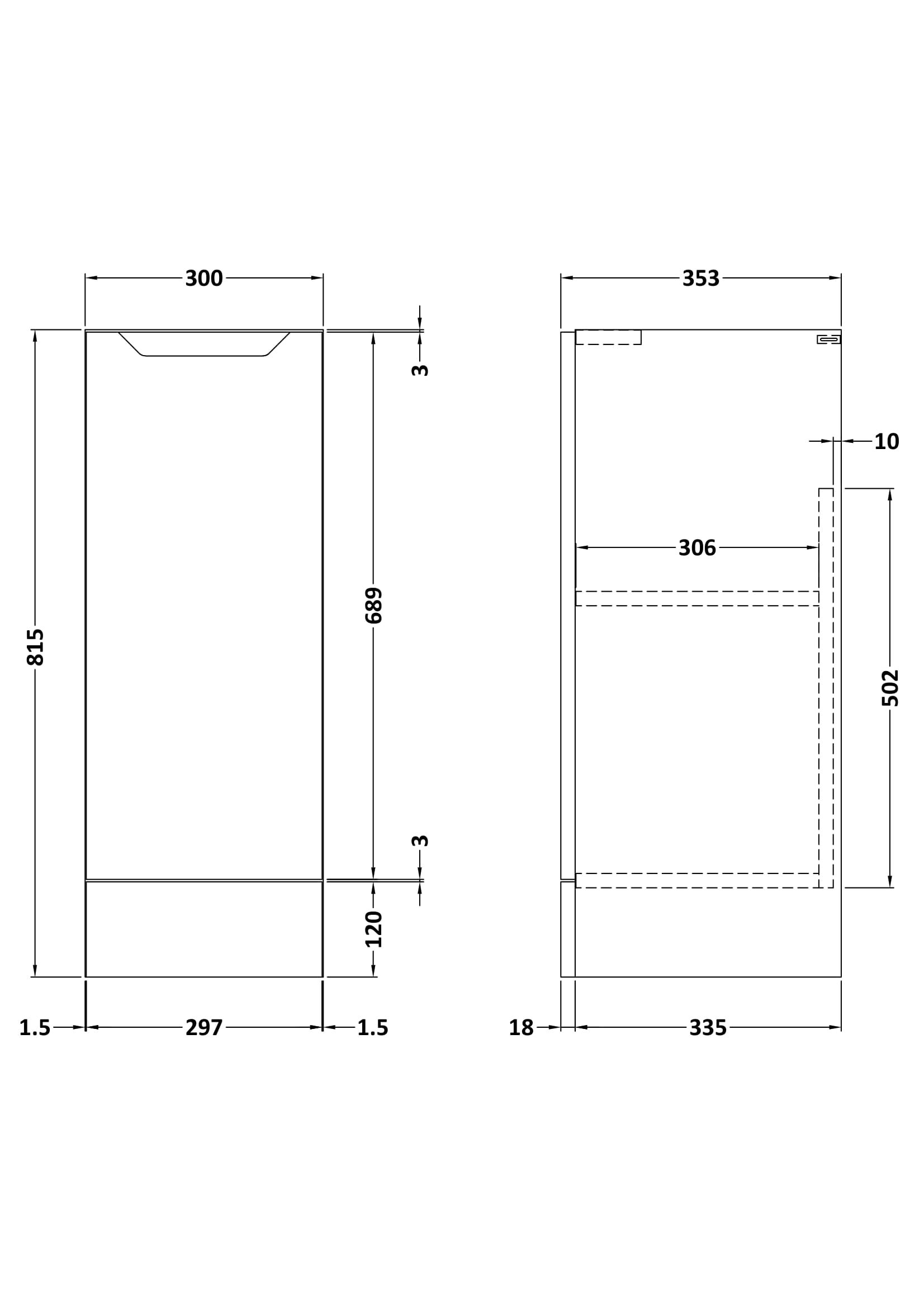 Nuie Lux Loave 300mm 1 Door Standard Floorstanding Base Unit – Matt White