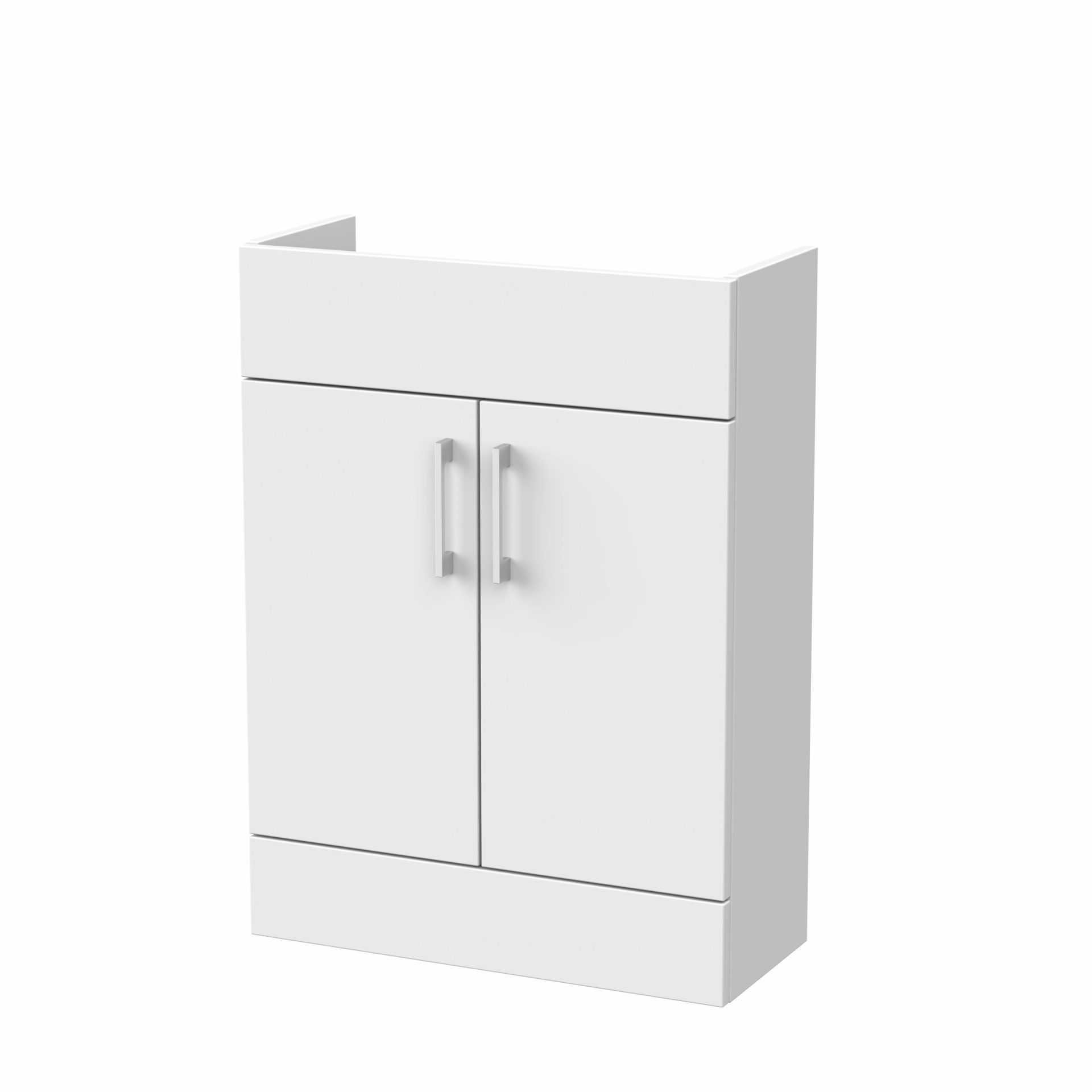 Nuie Lux Krest 600mm 2 Door Slim Floorstanding Unit – Matt White