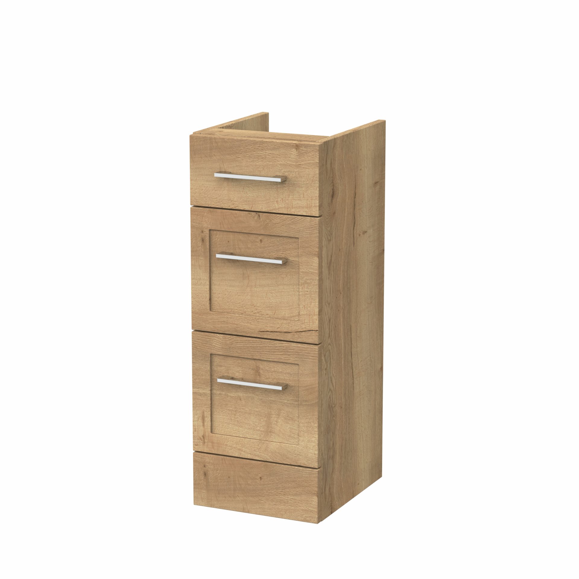 Nuie Lux Fable 300mm 3 Drawer Standard Floorstanding Unit – Autumn Oak