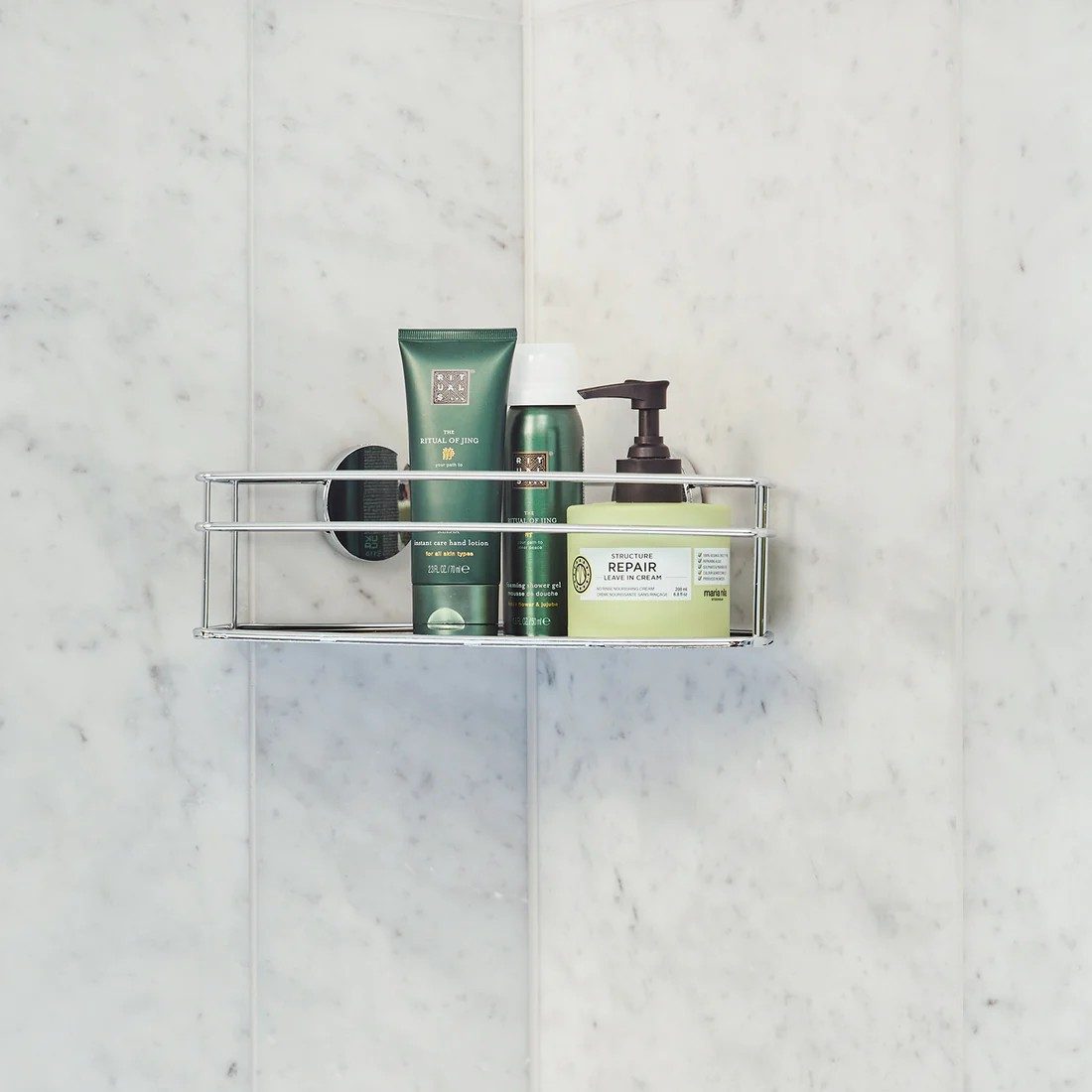 Smedbo Beslagsboden Corner Shower Basket, Self-adhesive – Chrome