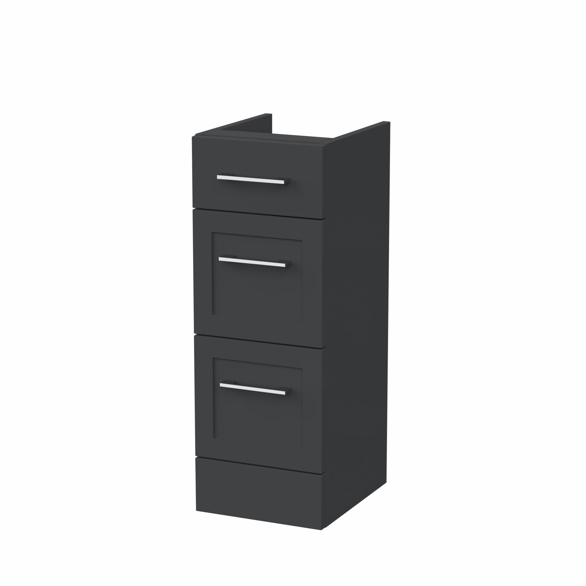 Nuie Lux Fable 300mm 3 Drawer Standard Floorstanding Unit – Soft Black