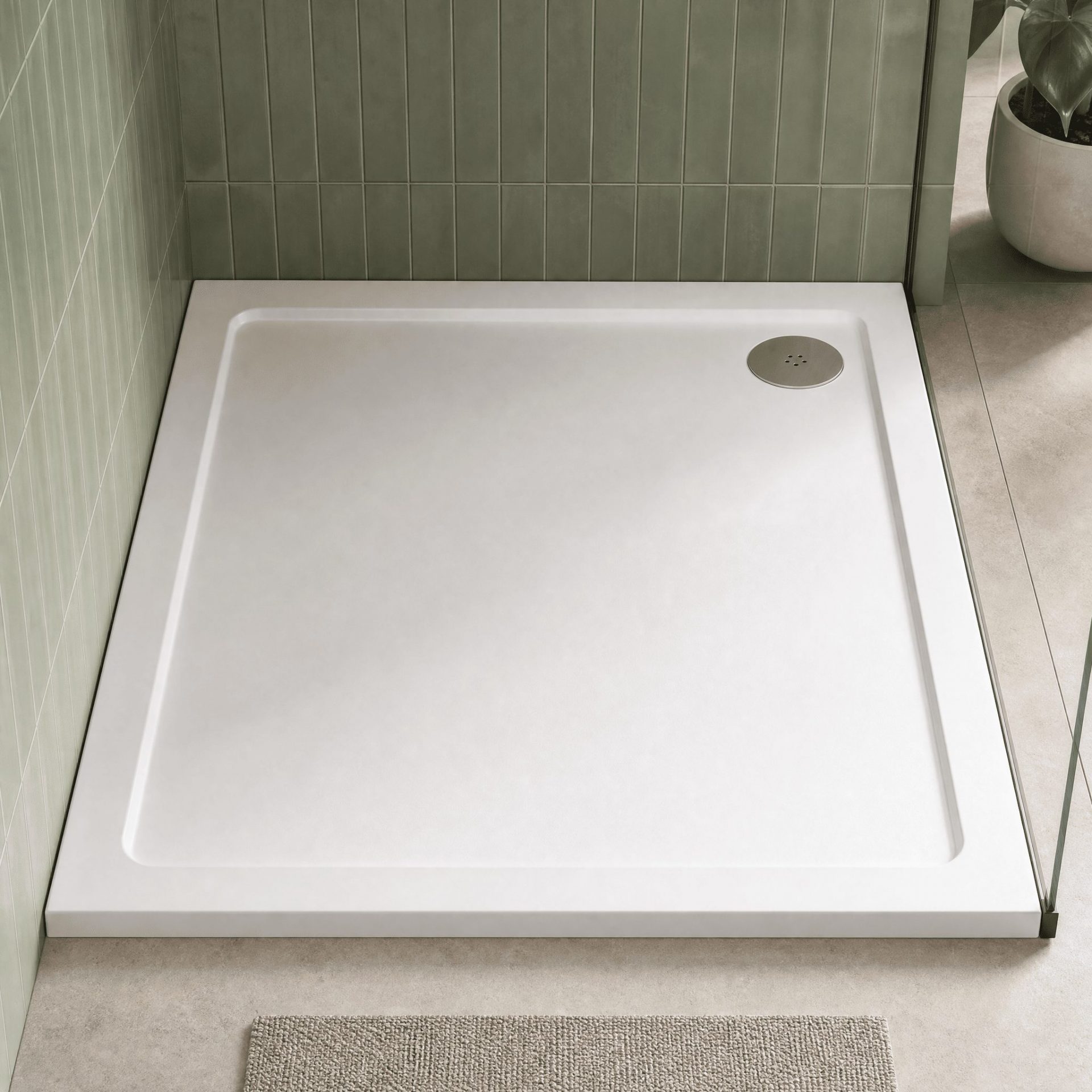 Nuie 40mm Slimline Rectangular Shower Tray – Gloss White