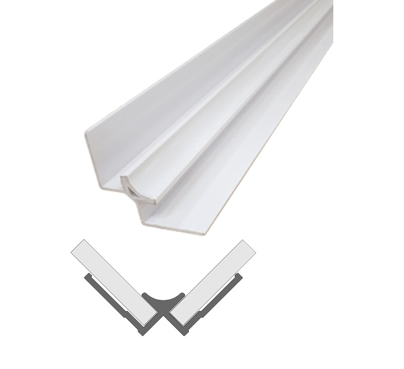 Abacus M1 Series Internal Corner Profile 10mm White PVC