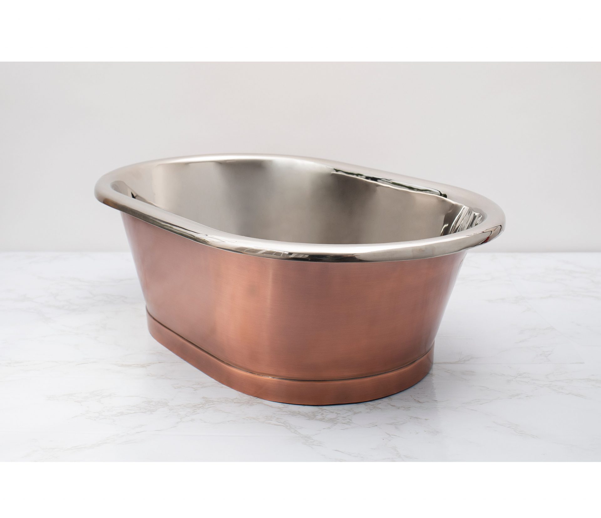 BC Designs Copper Basins Oval Countertop Antique Copper Basin with Nickel Inner