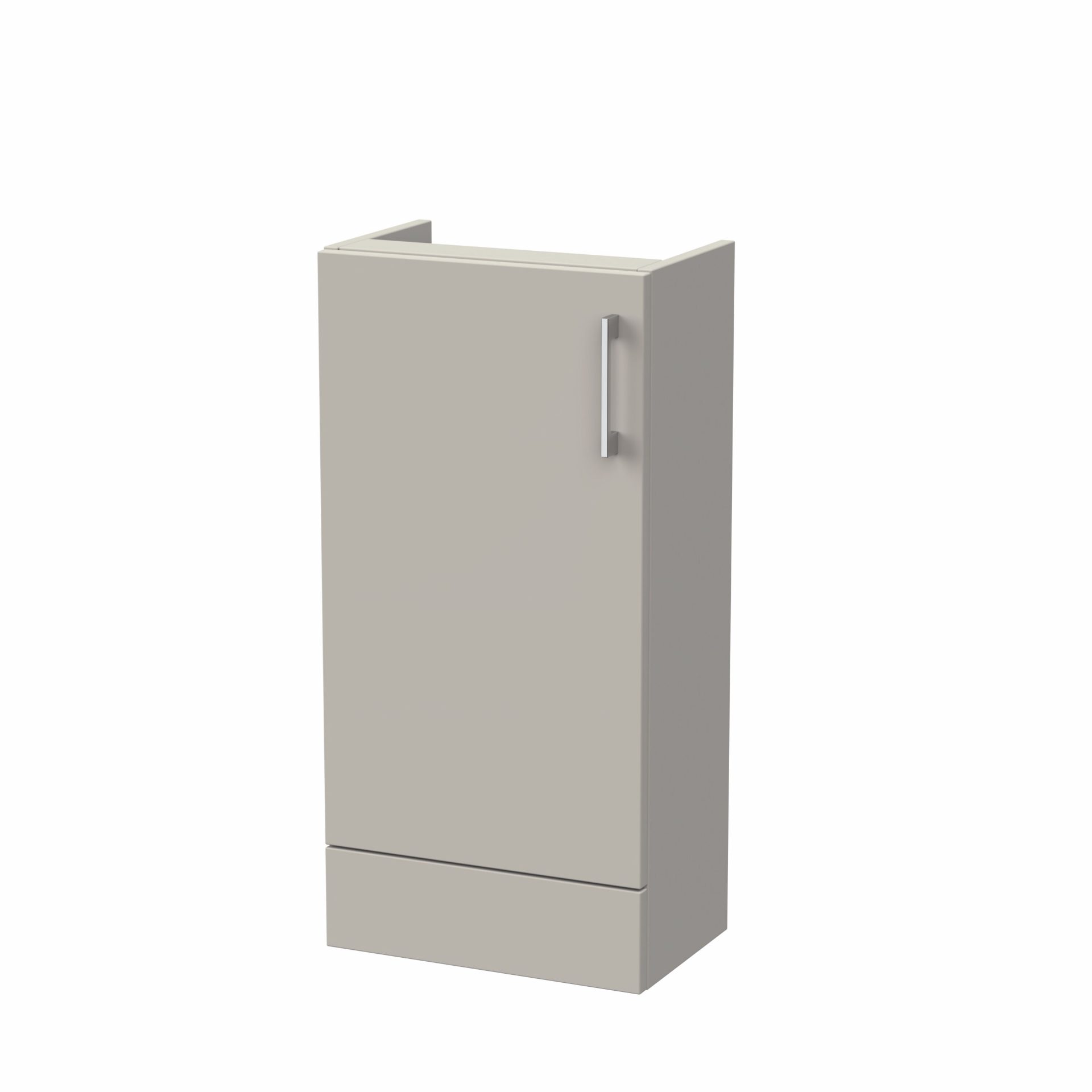 Nuie Lux Krest 400mm 1 Door Slim Floorstanding Base Unit – Pebble Grey