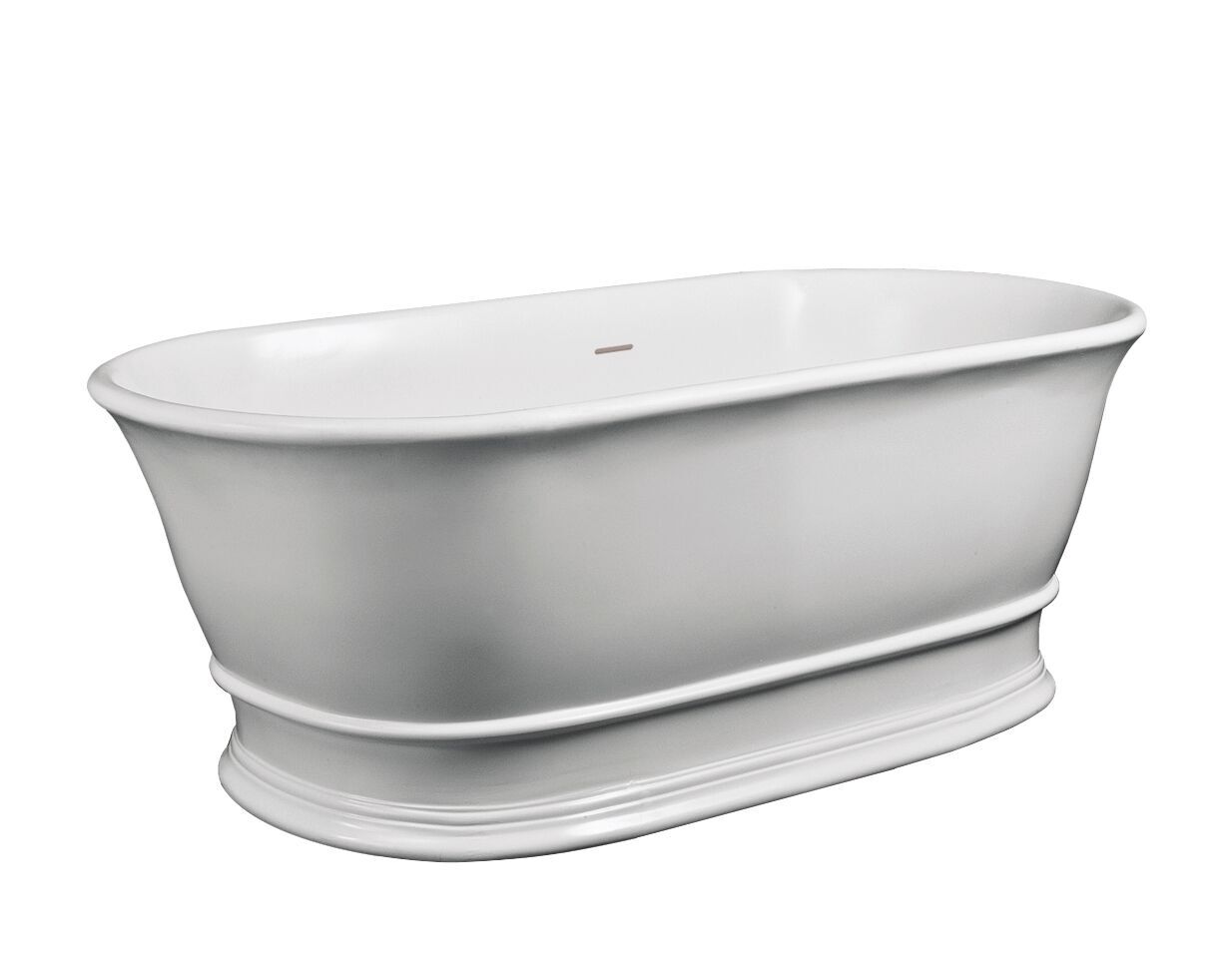 Old London Farringdon 1555mm Freestanding Bath with White Push Button Waste