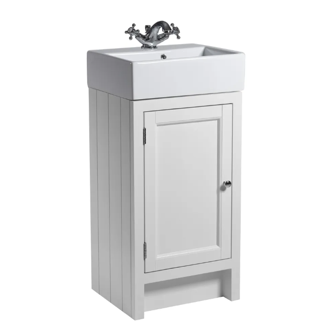 Roper Rhodes Hampton 400mm Cloakroom Vanity Unit & Basin – Matt Chalk White