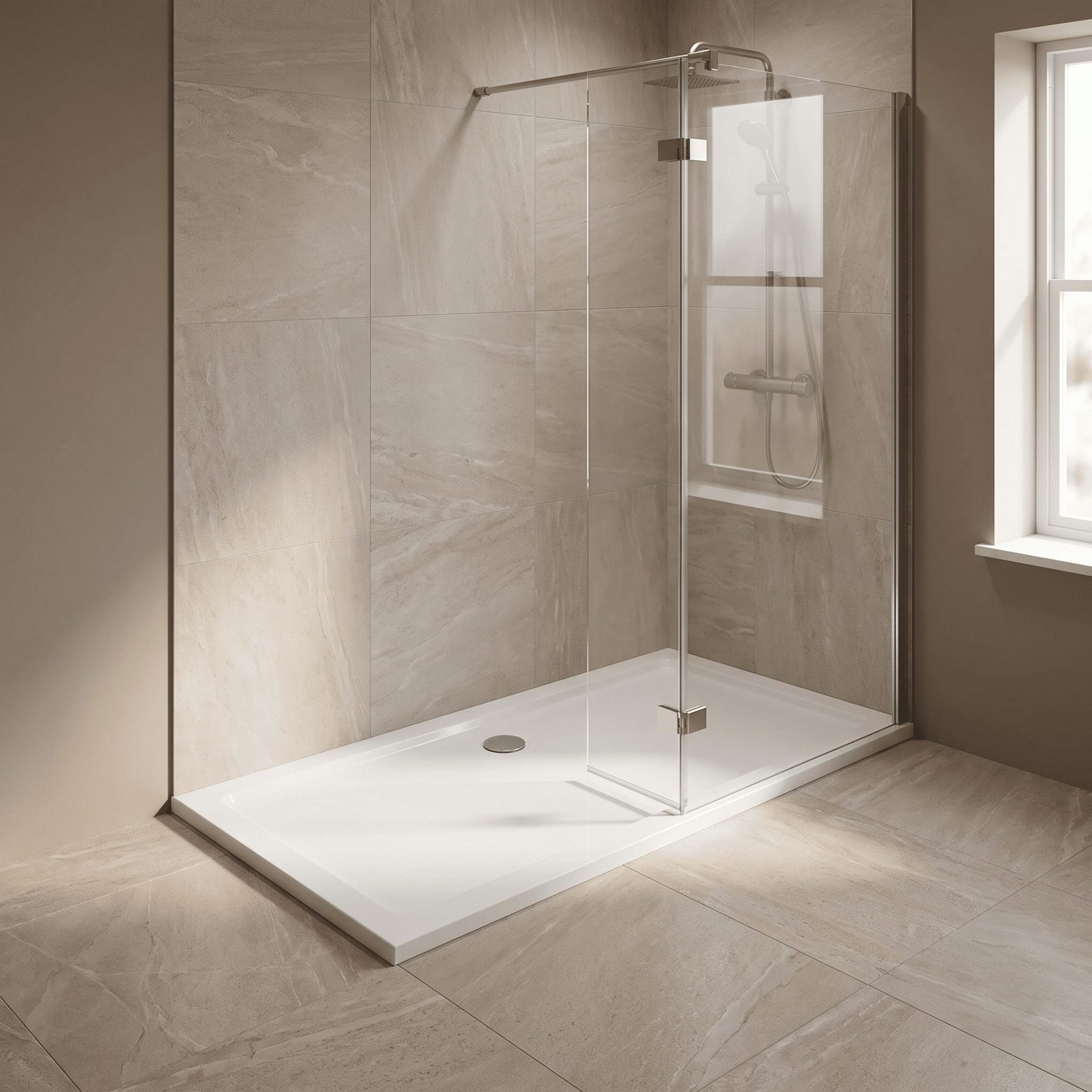 Nuie 40mm Slimline Rectangular Shower Tray – Gloss White