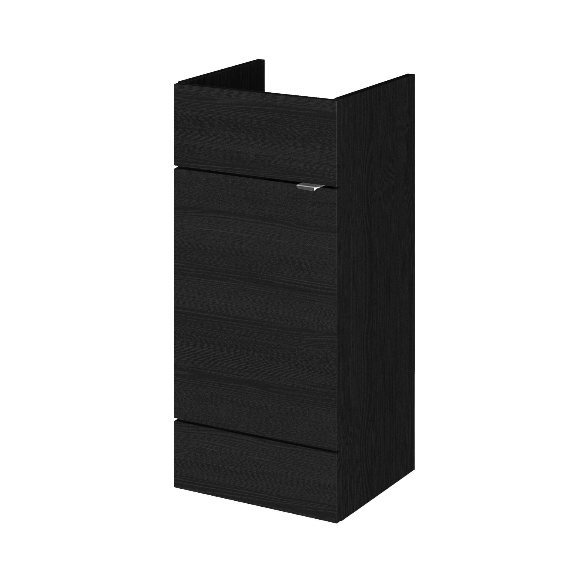 Hudson Reed Fusion Full Depth 400mm 1 Door Floor Standing Vanity Unit – Charcoal Black