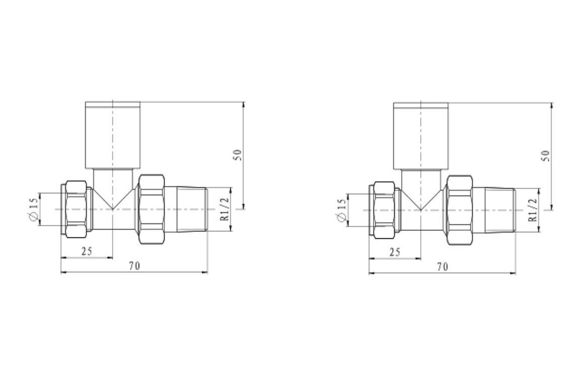MyBathrooms Pattern Radiator Valves, Straight – Anthracite