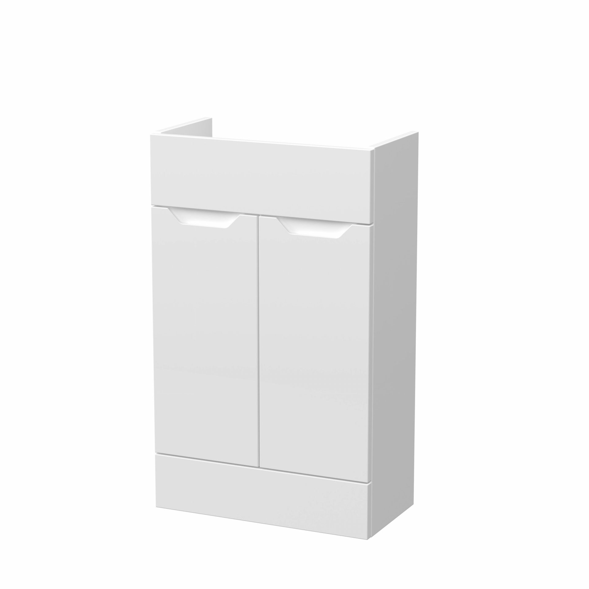 Nuie Lux Loave 500mm 2 Door Slim Floorstanding Unit – Matt White