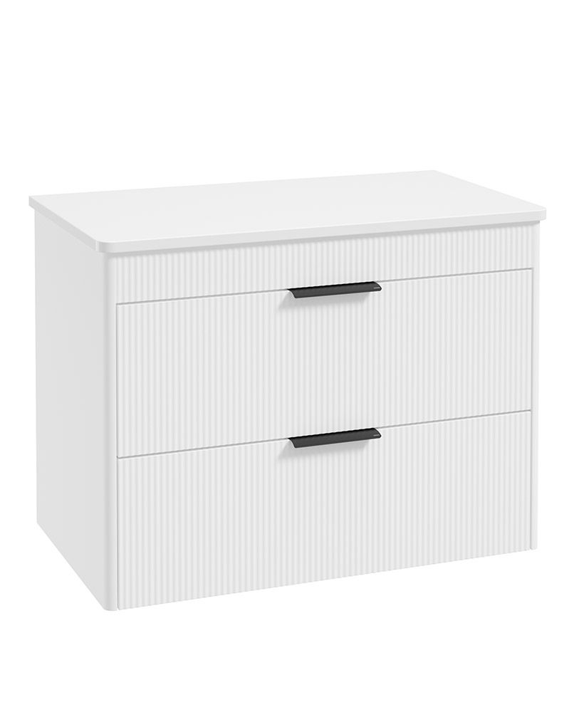 Sonas Reed 800mm 2 Drawer Countertop Wall Hung Unit with Optional Basin – Matt Lakeshore Lily