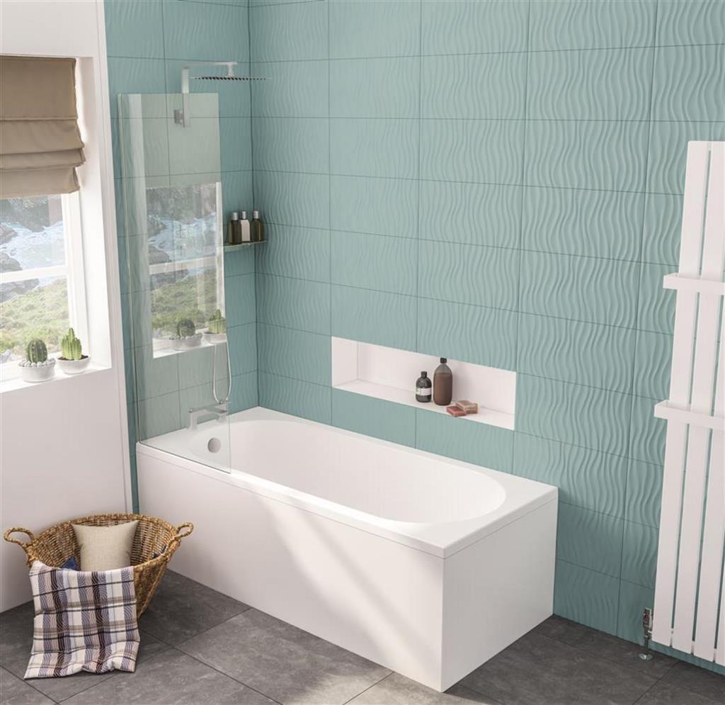 Eastbrook Beaufort 5mm Biscay Single Ended Straight Edge Bath 1700x700mm