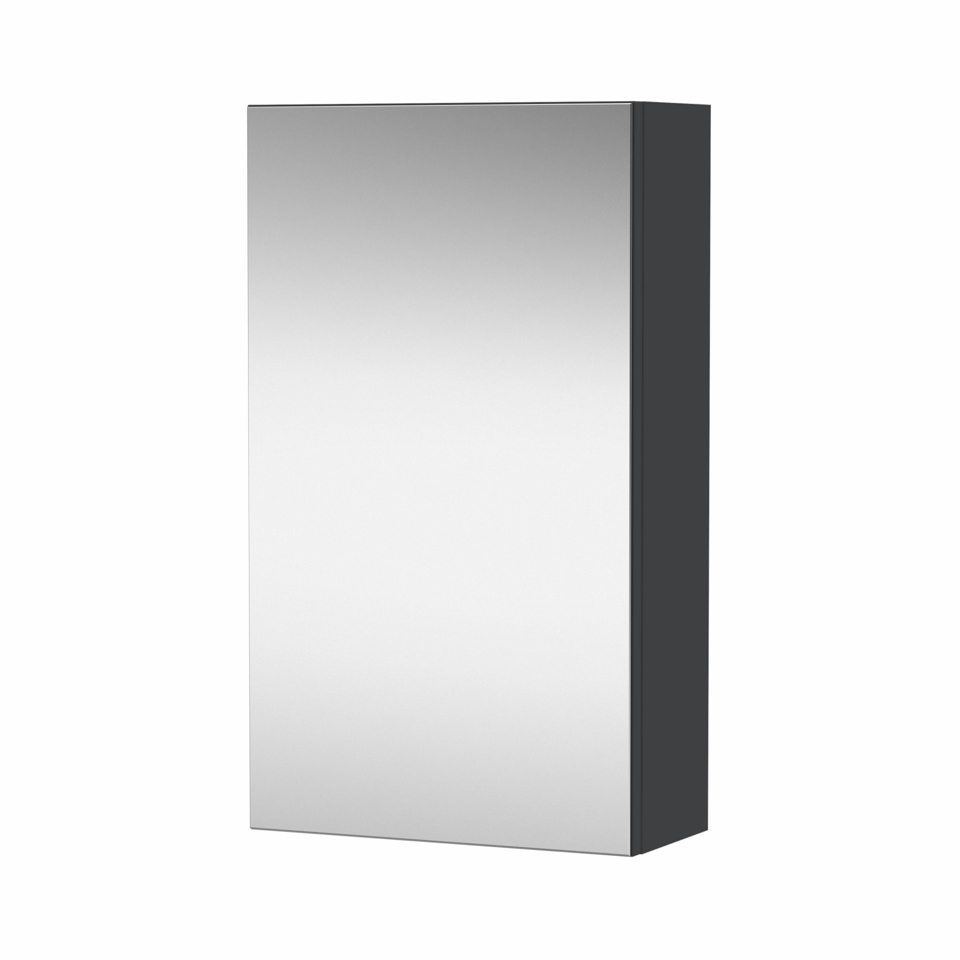 Nuie Lux Loave 400mm 1 Door Wall Mirror Cabinet – Soft Black