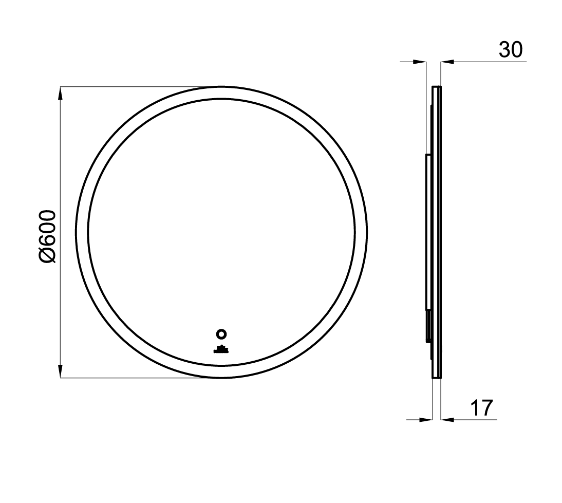 Porcelanosa Noken Round LED Mirror 60cm