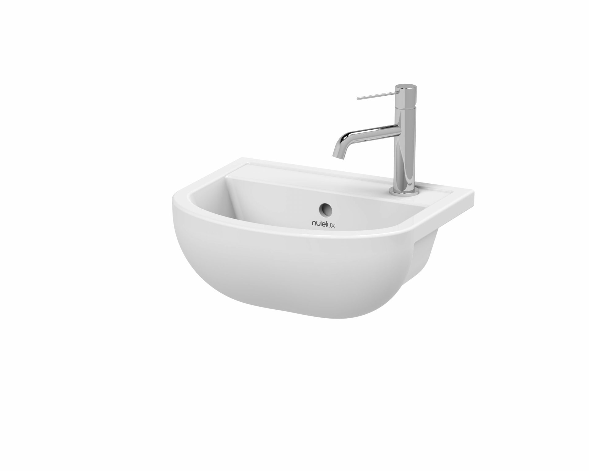 Nuie Lux 1TH 400mm Ceramic Round Semi-Recessed Basin