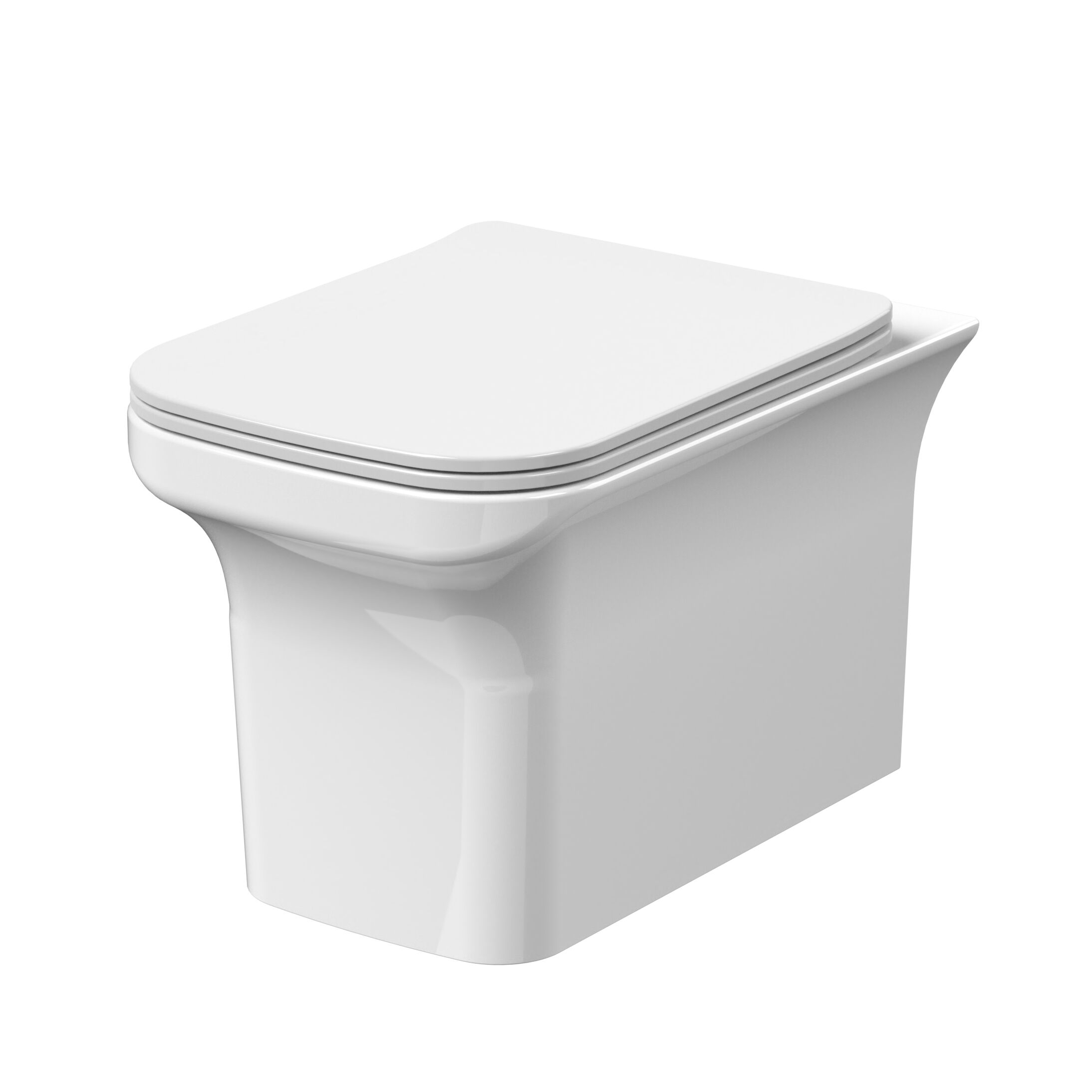 Nuie Lux Rimless Square Back to Wall Pan & Soft Close Seat