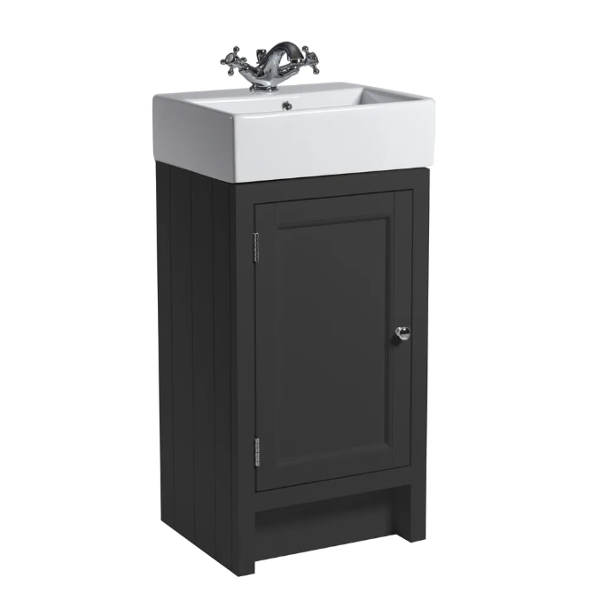 Roper Rhodes Hampton 400mm Cloakroom Vanity Unit & Basin – Matt Black
