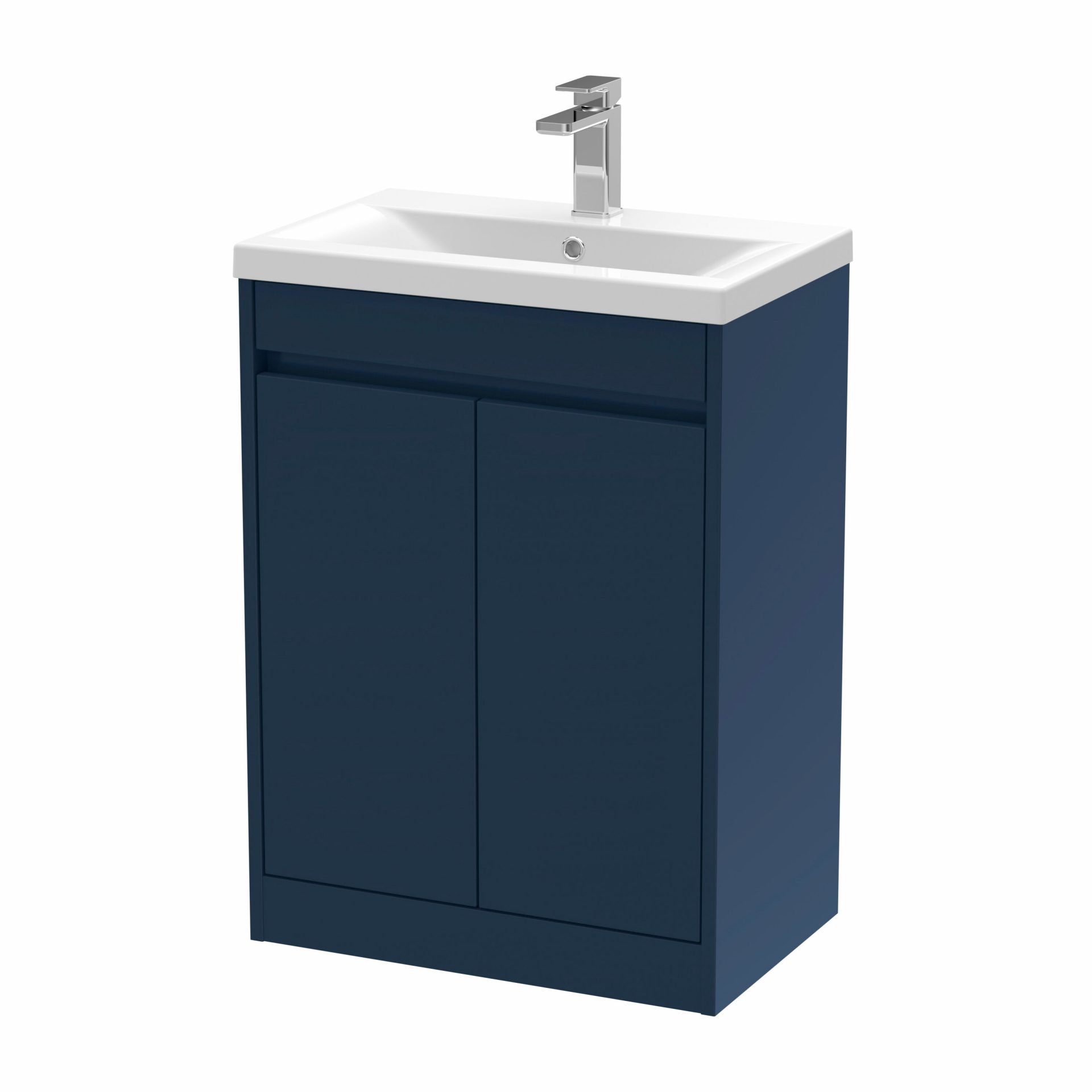 Nuie Havana 600mm 2 Door Floor Standing Unit & Mid-Edge Basin – Indigo Blue