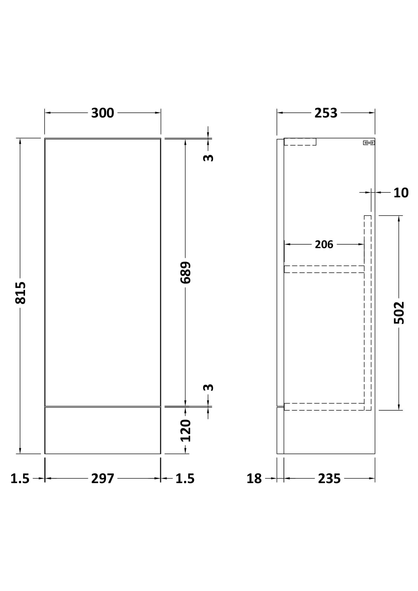 Nuie Lux Krest 300mm 1 Door Slim Floorstanding Unit – Matt White