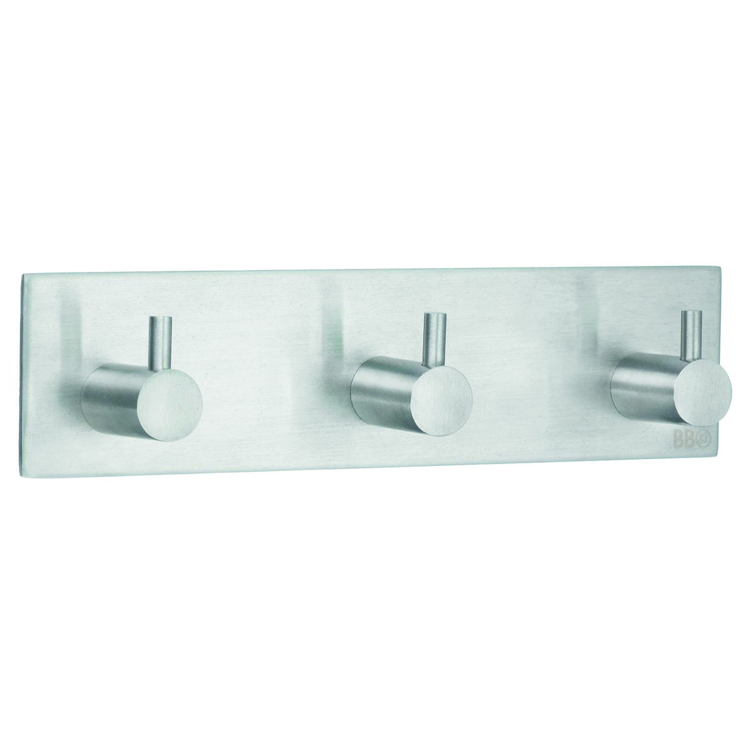 Smedbo Beslagsboden Self-Adhesive Square Triple Hook – Brushed Stainless Steel