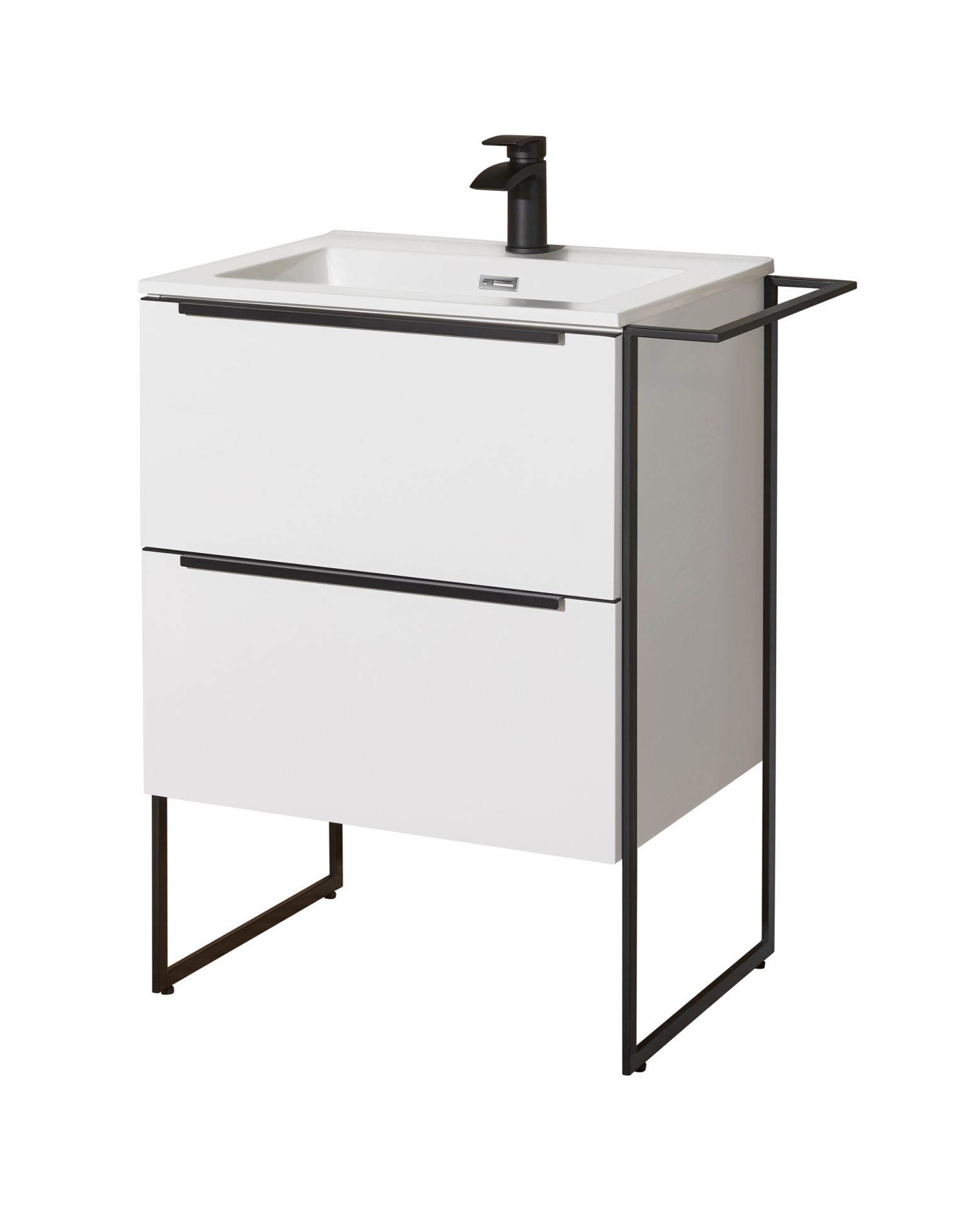 Ulva 600 2-Drawer Unit & Basin – Gloss White