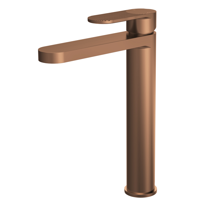 Nuie Cyprus Fluted Tall Mono Basin Mixer – Brushed Bronze