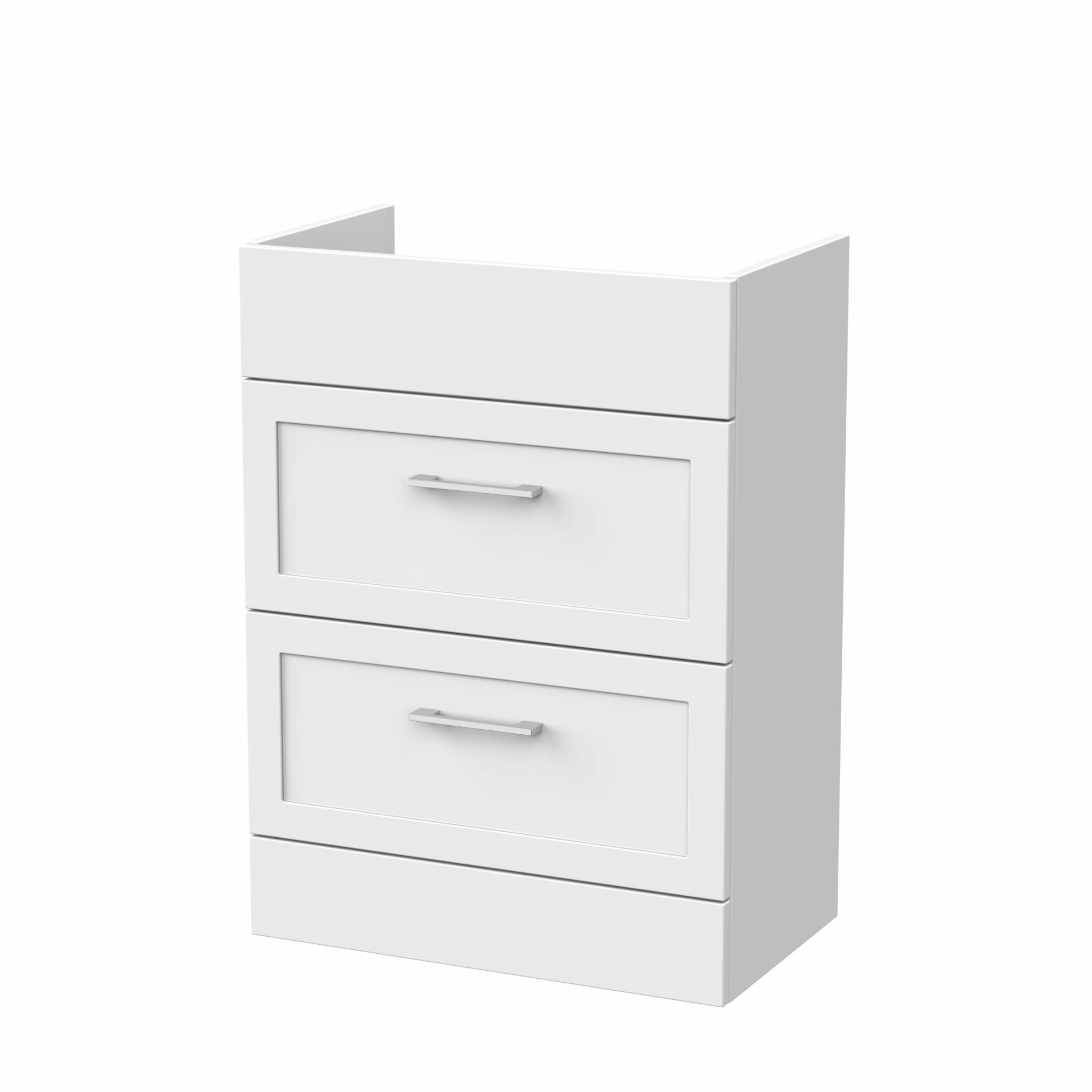 Nuie Lux Fable 600mm 2 Drawer Standard Floorstanding Unit – Matt White