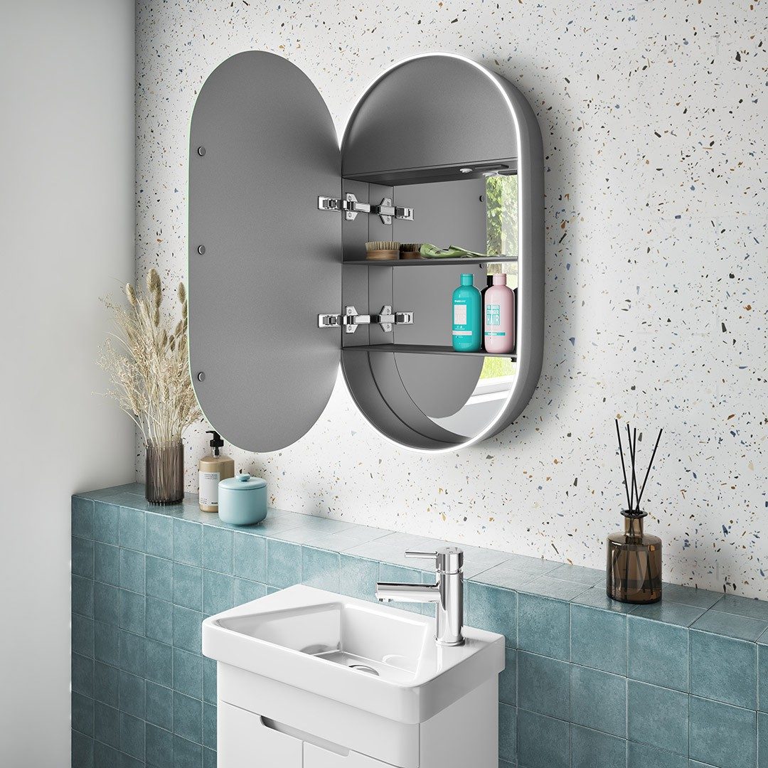 MyStyle Nia 45 LED Mirror Cabinet – Matt Black