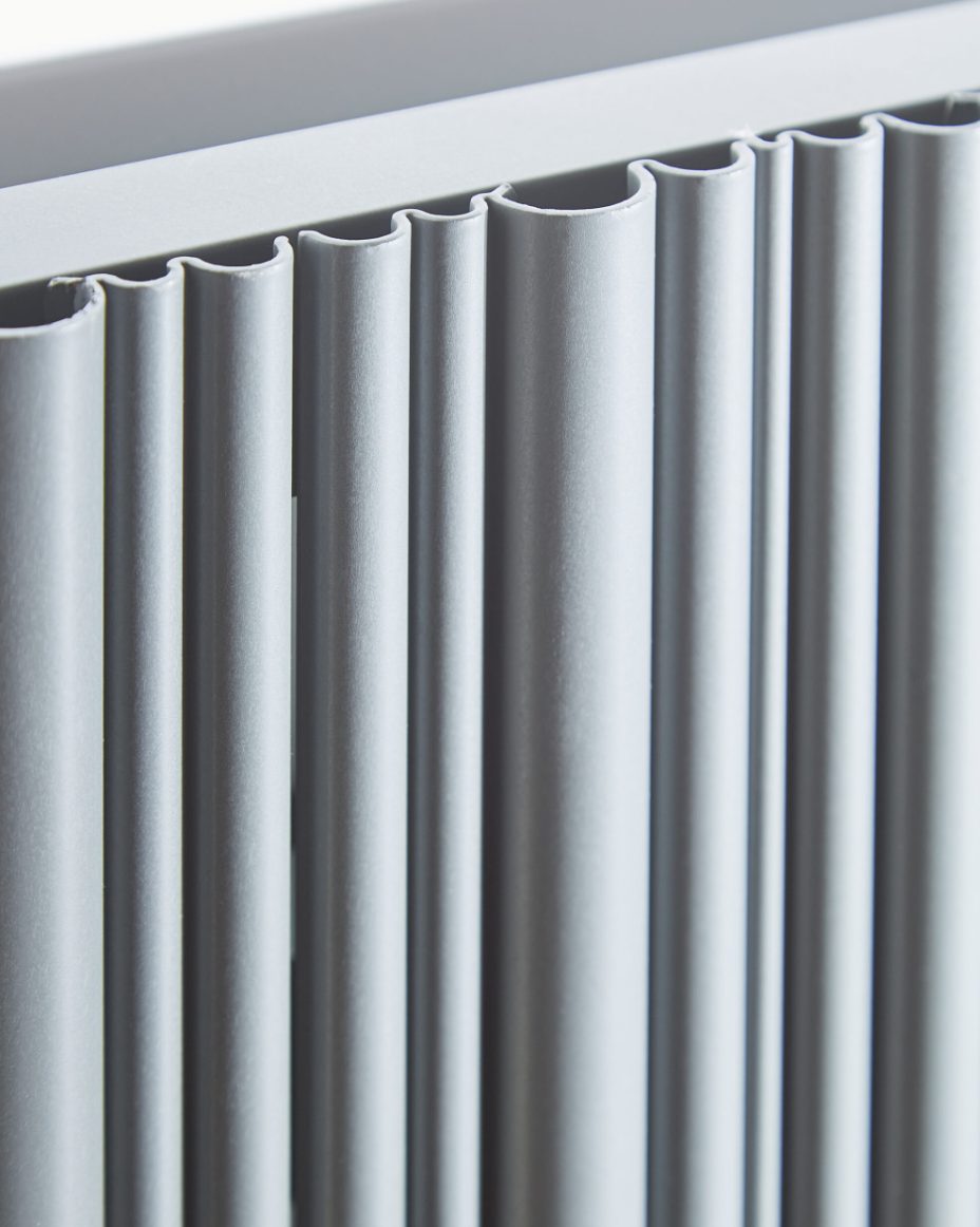 Kartell Designer Quebec Vertical Single Aluminium Radiator – Matt Grey