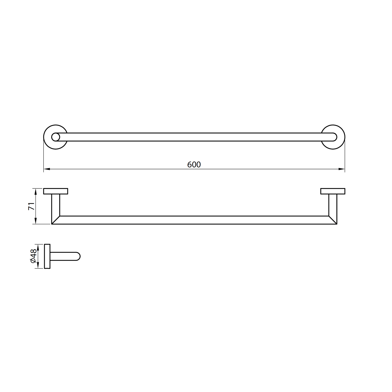 Scudo Delta Towel Bar – Chrome