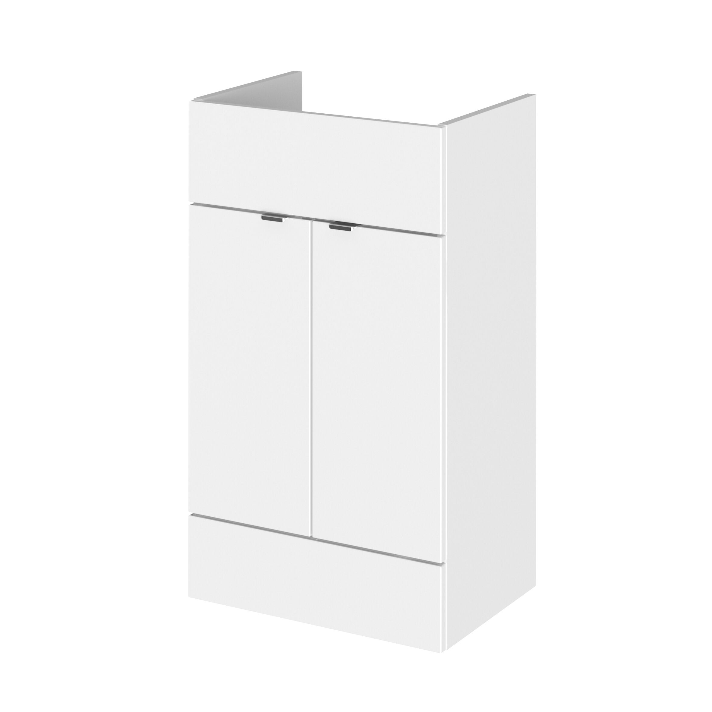 Hudson Reed Fusion Full Depth 500mm 2 Door Floor Standing Vanity Unit – Gloss White