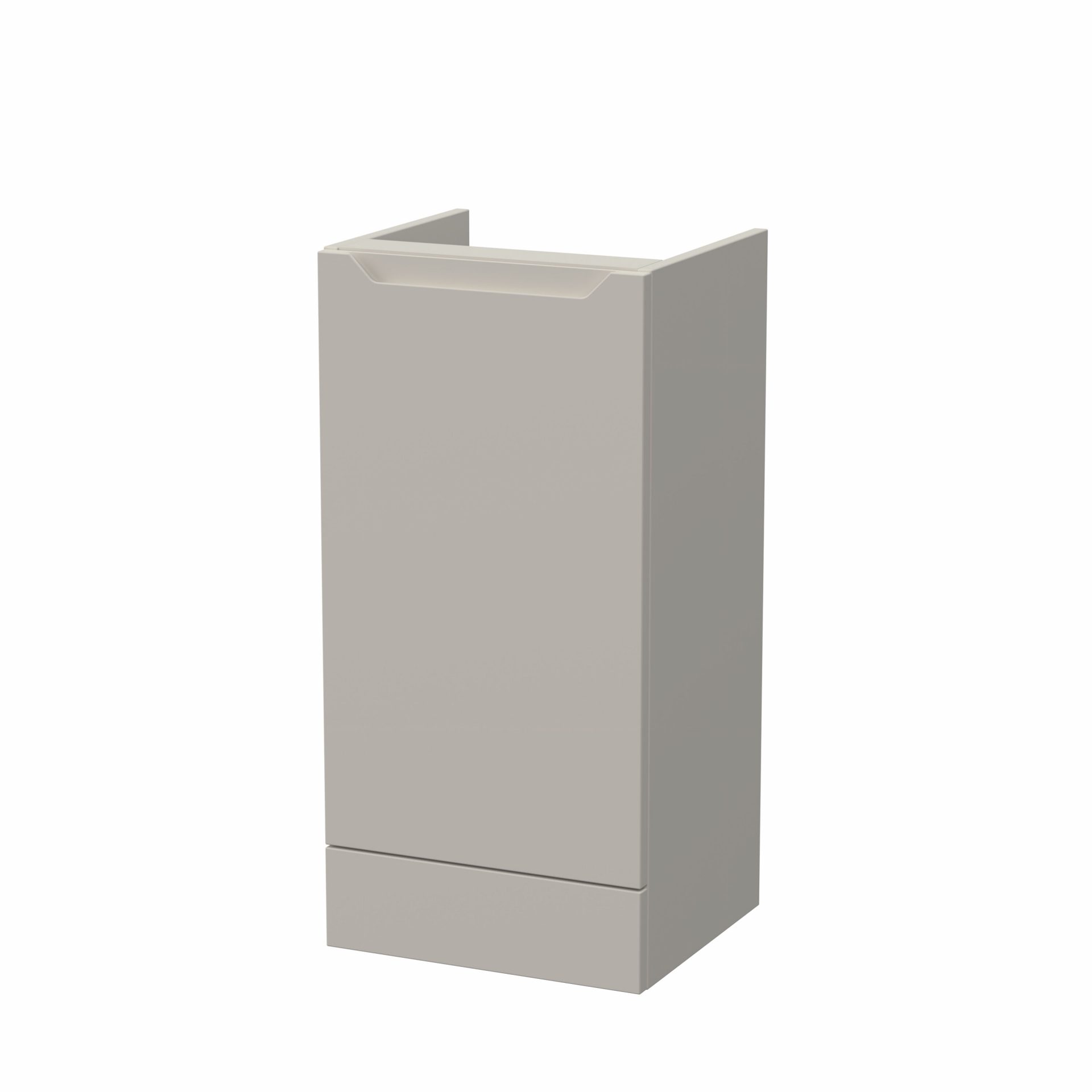 Nuie Lux Loave 400mm 1 Door Standard Floorstanding Base Unit – Pebble Grey