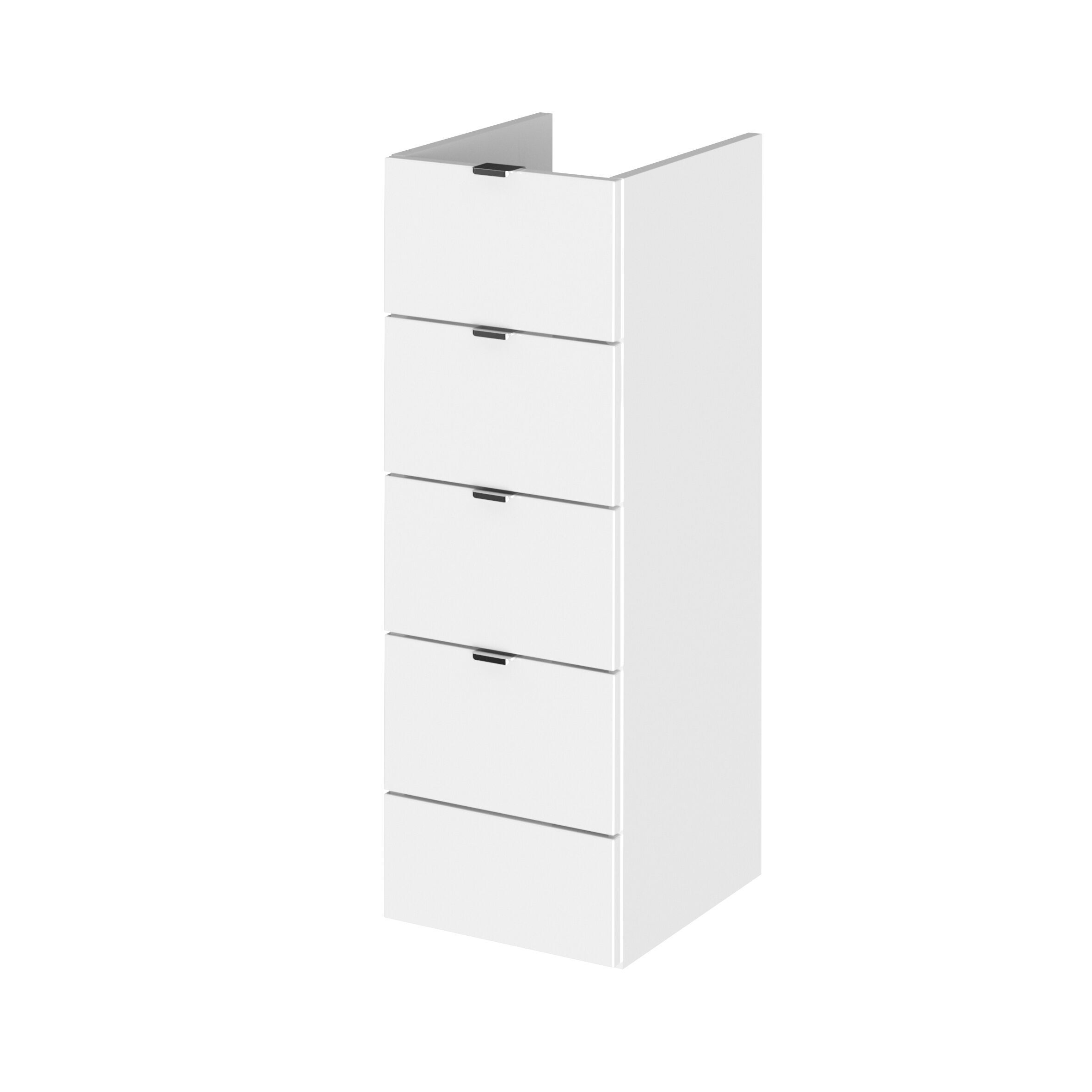 Hudson Reed Fusion Full Depth 300mm 4 Drawer Floor Standing Unit – Gloss White