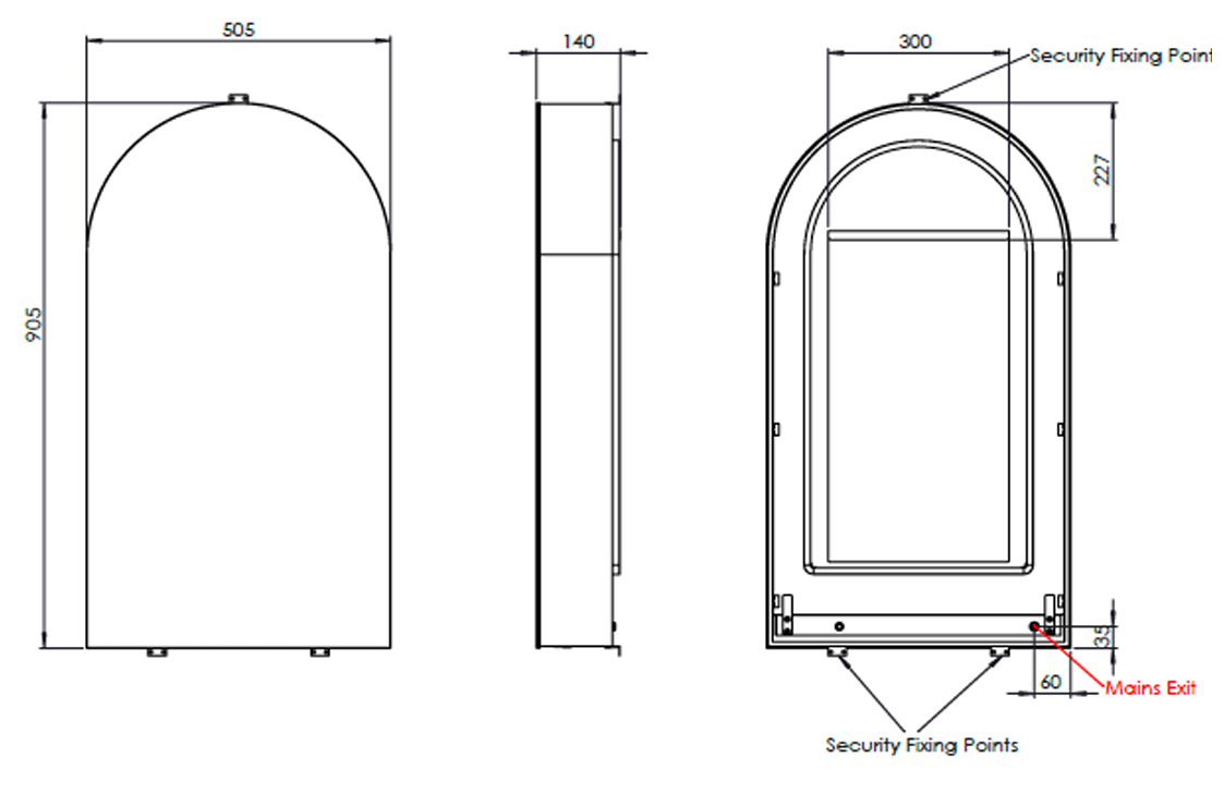 Roper Rhodes Silhouette 500mm LED Arch Cabnet – Gunmetal