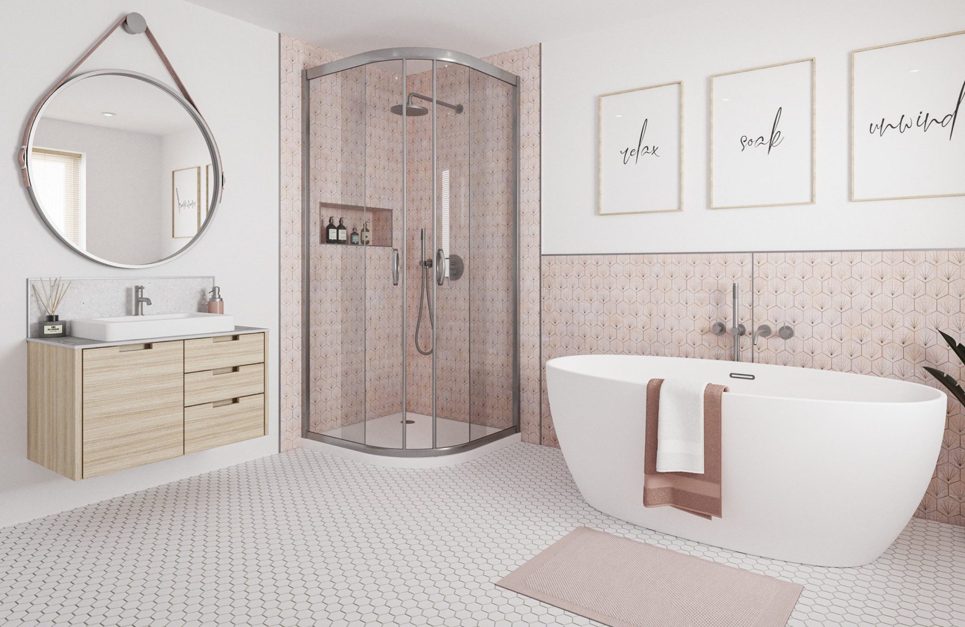 Wetwall Alloy Collection Wall Panel – Stella Rosa Shell Finish