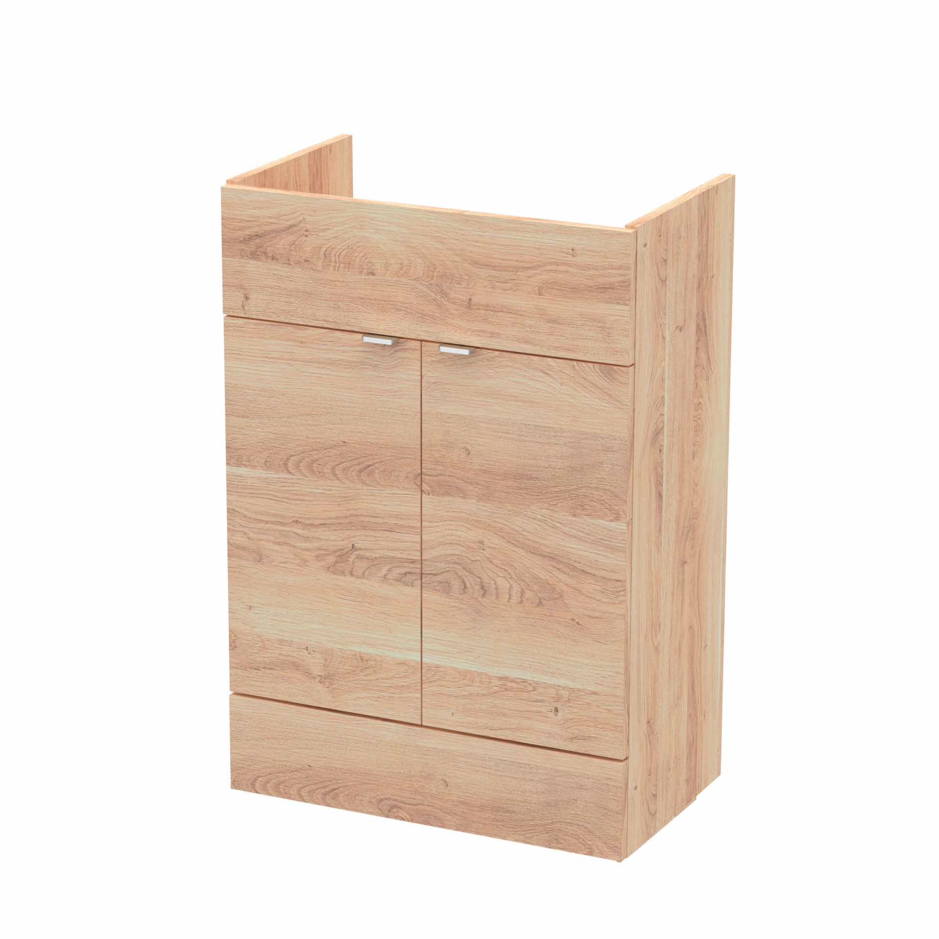 Hudson Reed Fusion Full Depth 600mm 2 Door Floor Standing Vanity Unit – Bleached Oak