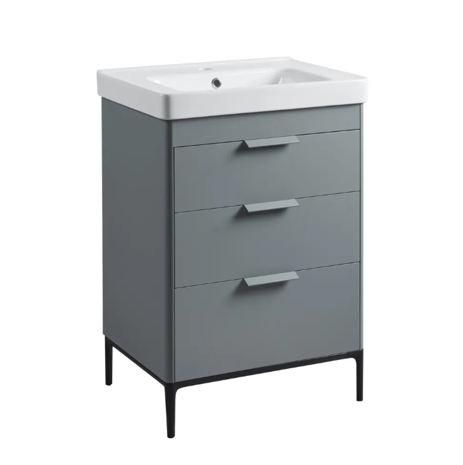 Roper Rhodes Fairmont 600mm Freestanding Vanity Unit & Basin – Matt Agave