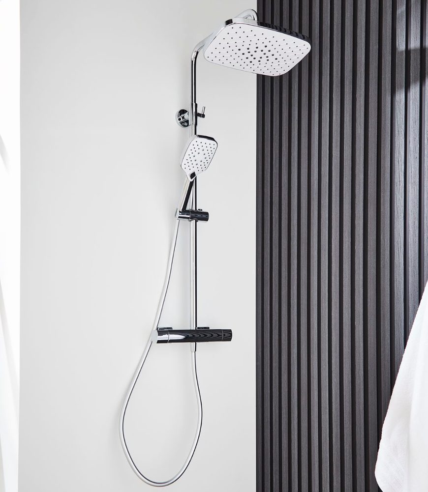 Kartell Kolt Shower with Sliding Handset and Drench Head – Chrome