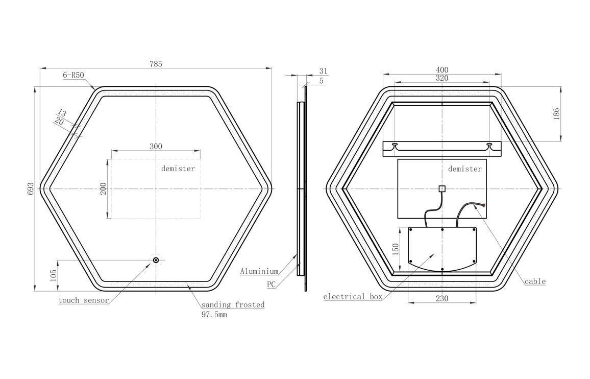 MyBathrooms Molino Front Lit LED Mirror