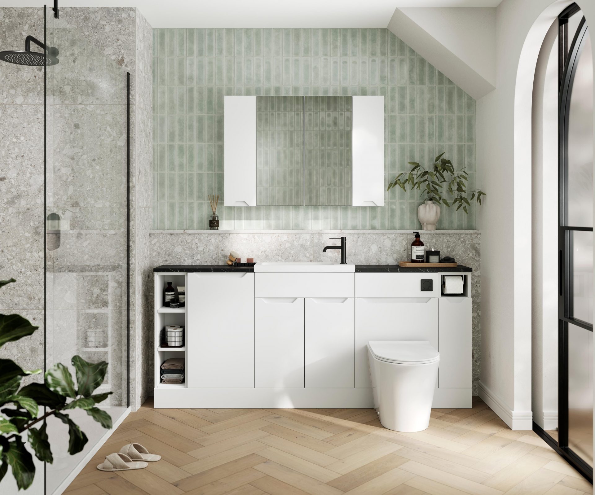 Nuie Lux Loave 300mm 1 Door Slim Floorstanding Base Unit – Matt White